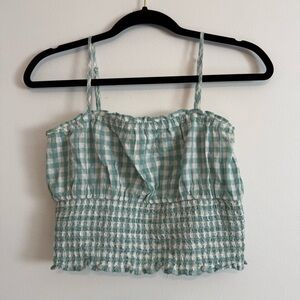 American Eagle cami green gingham
